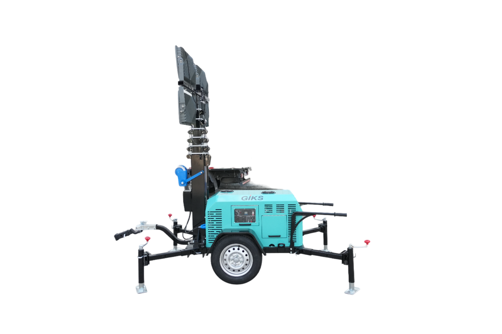 Осветительная вышка GIKS LTD-7000 дизельная - [мачта 7 м / 4х400 Вт / 4.5 кВт] светодиодная, передвижная