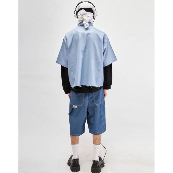 Рубашка Smile укороченная голубая - фото 6