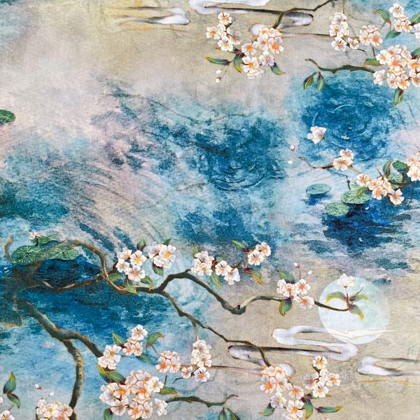 Отрез 50 см, ЯПОНСКИЙ ПРУД, 100% хлопок Handmade Fabrics 1