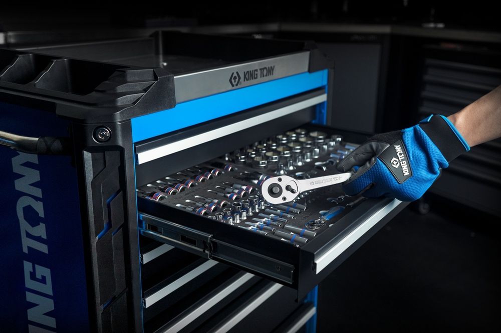 KING TONY (87SQ31-7B-BK) Тележка инструментальная, 7 выдвижных ящиков, "SQUAD"