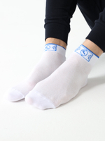 Носки белые с синей вышивкой Город Горький