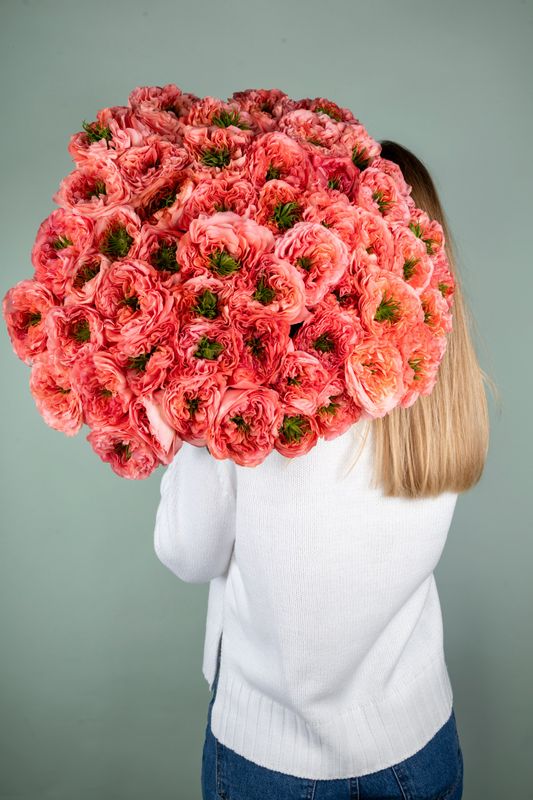 Букет роз "Мандарин Экспрешн" под ленту