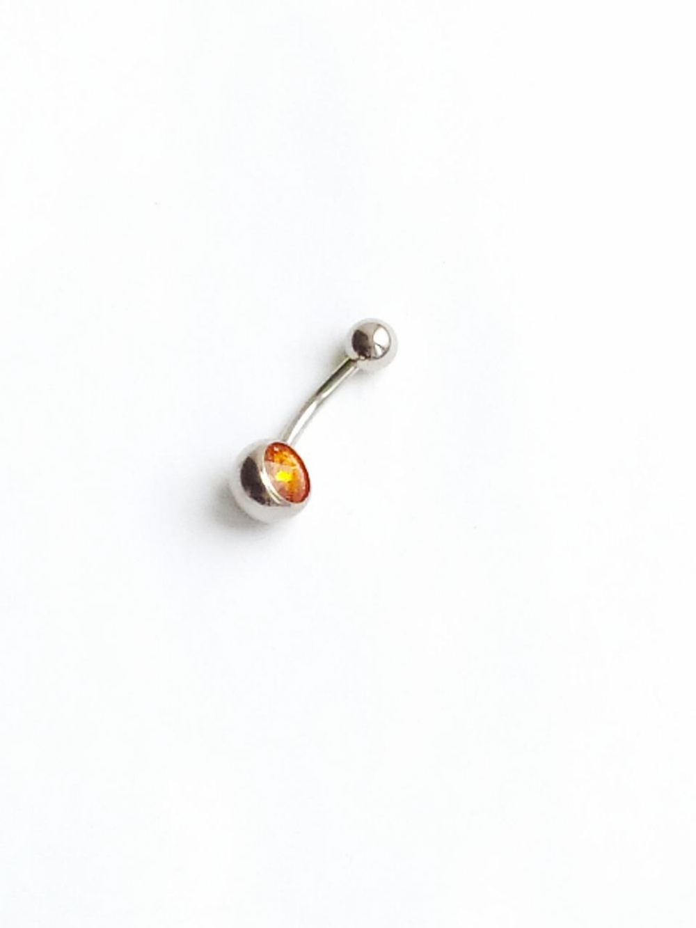 Банан для пупка, 1,6 х 10 мм, с камнем-конусом, желтый