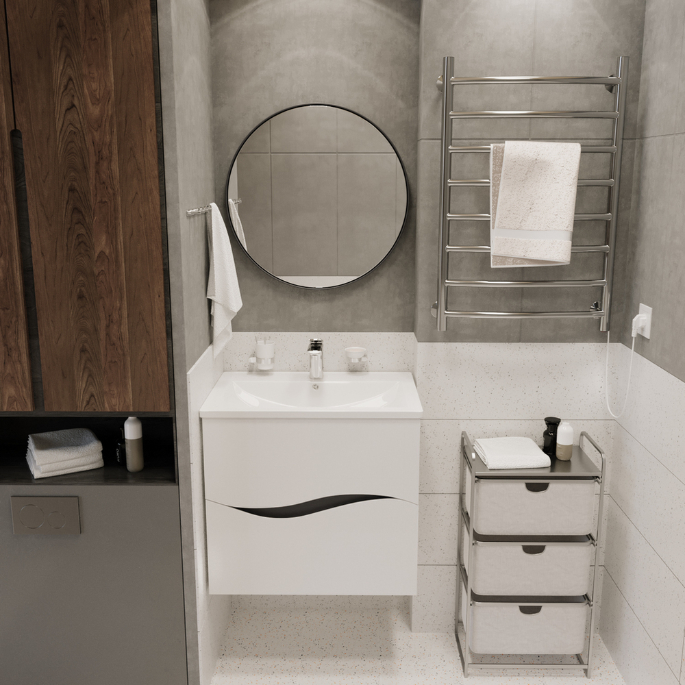 Тумба д/ванной "Лайф-60" подвесная  под раковину Марго-60 (MIXLINE) (ПВХ)