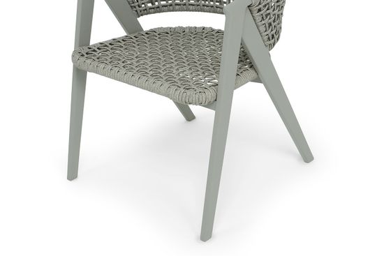 "Амстердам" стул плетеный из роупа, каркас алюминий, роуп серый круглый