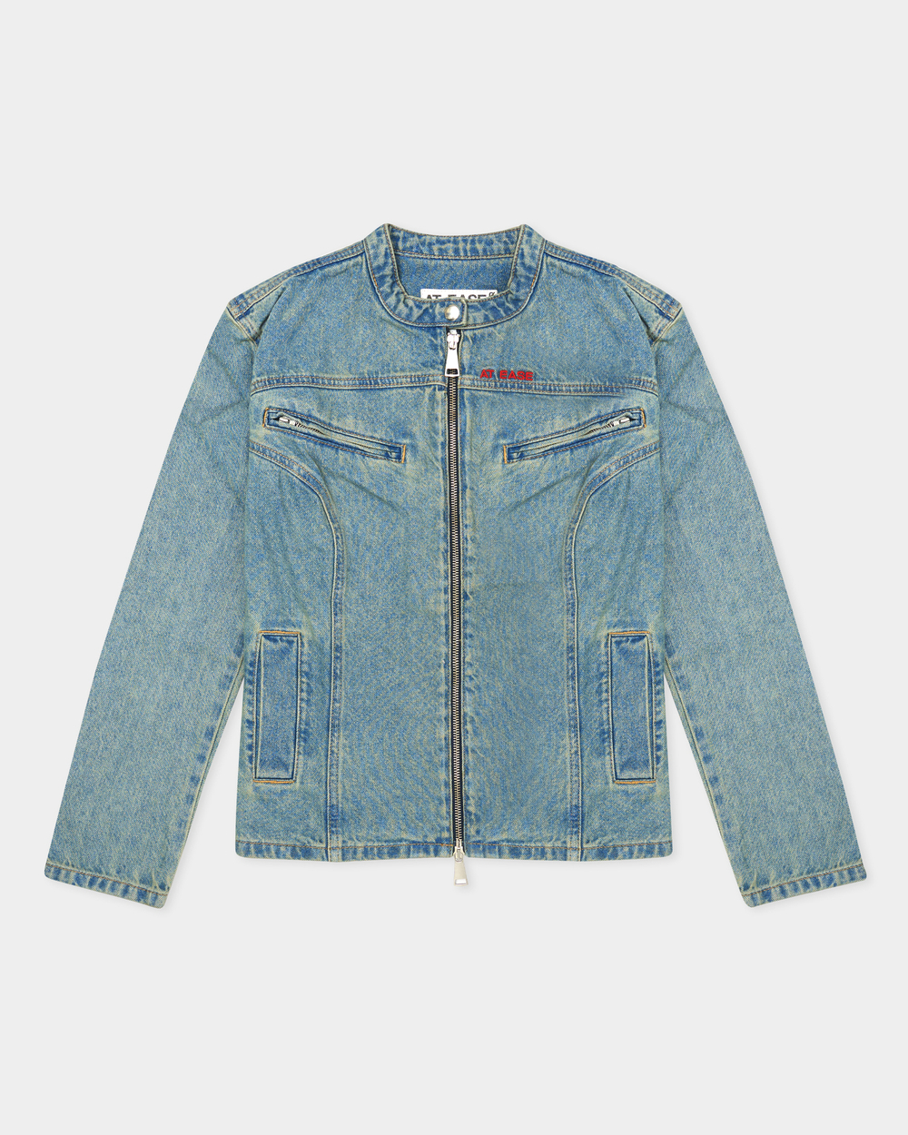 Джинсовая куртка женская байкерская JEANS BIKER JACKET GREEN