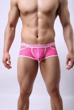 Розовые мужские трусы-хипсы Cockon X Lace Boxer с вырезами