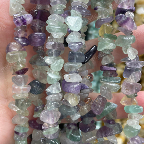 Флюорит ок.5-8 мм, бусины - крошка (нить 40 см)