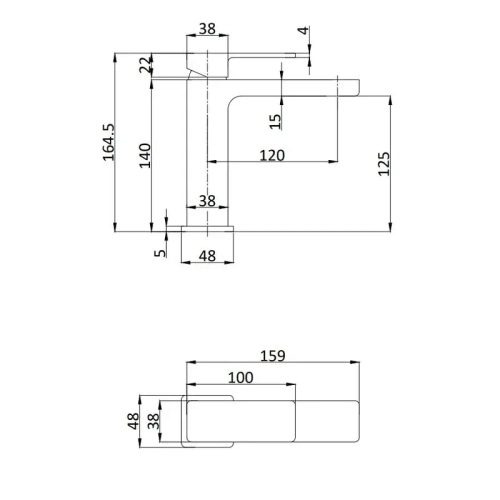 Смеситель для умывальника AQUAme Savona, gun metal