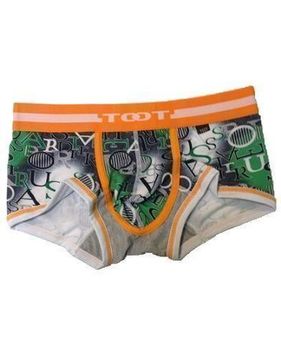 Мужские трусы хипсы зеленые с оранжевой резинкой TOOT Crazy Words Green Hips