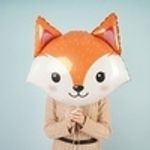 Шар (25"/64 см) Фигура, Голова, Милая Лиса, 1 шт.