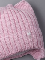 Шапка для девочки с ушками осенняя