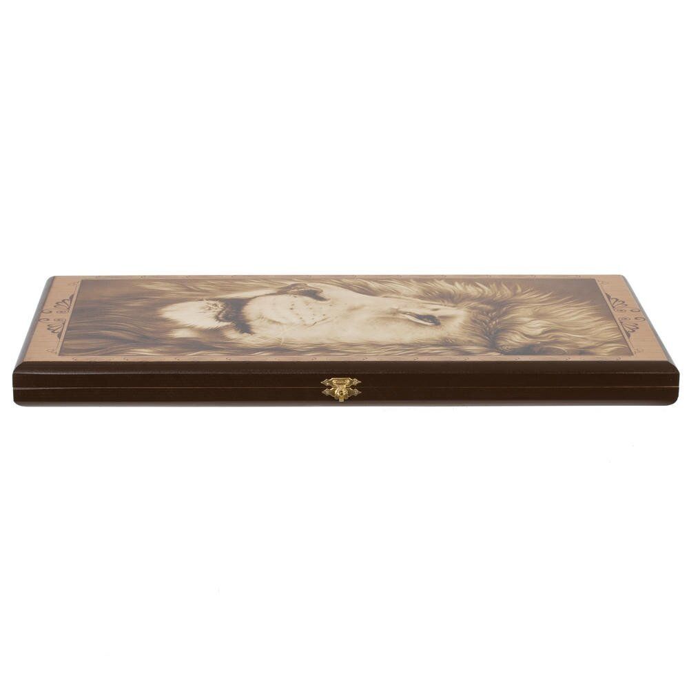 GAEM Игра настольная 2 в 1 ( шашки, нарды) "Лев", L50 W25 H3 см