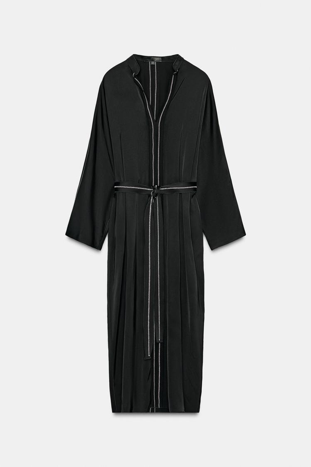 ZARA ПЛАТЬЕ-ТУНИКА С ОТДЕЛОЧНОЙ СТРОЧКОЙ ZW COLLECTION, ЧЕРНЫЙ