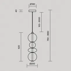 Подвесной светильник Футуро / Futuro 3000К 36Вт Maytoni mod307pl-l36bs3k