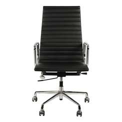 Офисное кресло Eames Ribbed EA 119 черная кожа