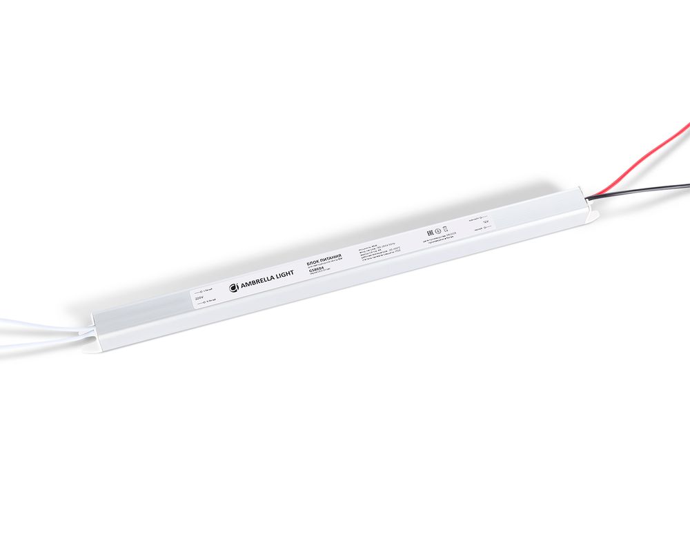 Ambrella Блок питания ультратонкий для светодиодной ленты 12V 48W 4A IP20 185-260V 312*18*18 GS8604 LED Driver 12V GS8604