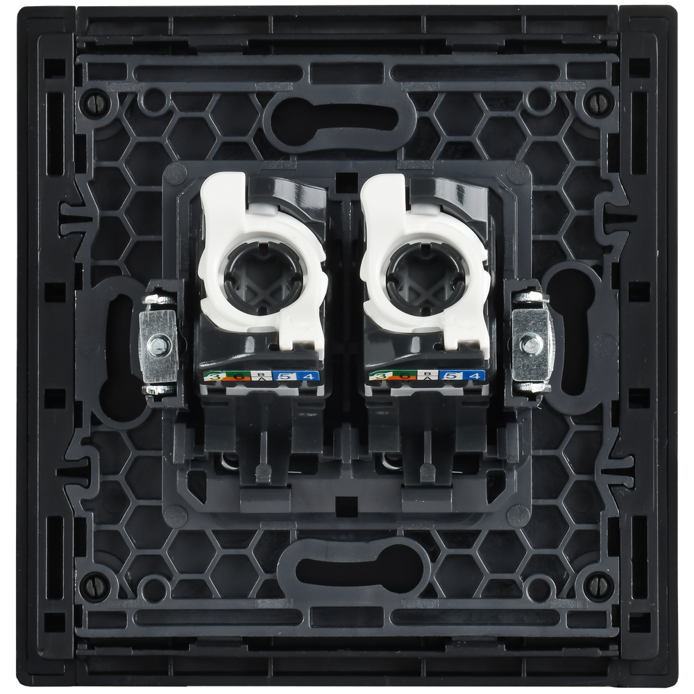 FORTE&PIANO Розетка компьютерная двойная RJ45 кат.5E FP233M металл белый IEK