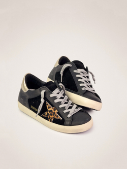 Super Star with leopard print pony skin star and gold heel tab