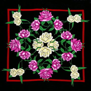 Бандана Чёрная с розами