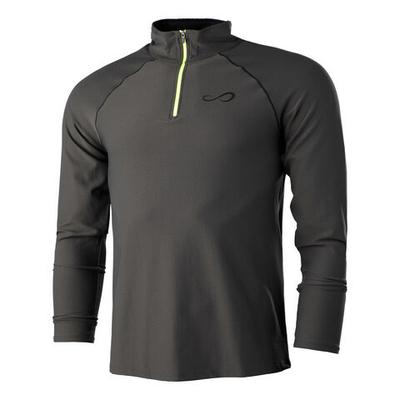 Мужское теннисное поло Endless Epic Zip Long Sleeve Men - Anthracite