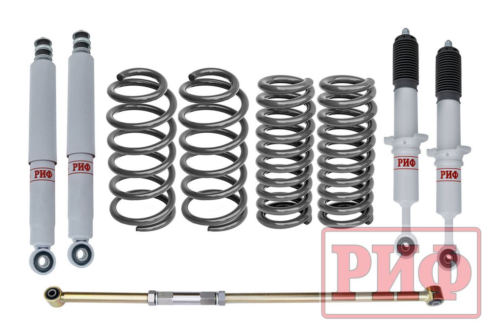 Лифт-комплект газовый Toyota Land Cruiser Prado 120, FJ Cruiser 45 мм жесткий РИФ