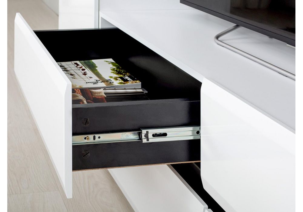 Модульная гостиная Сейдиль белый премиум / черный / белый глянец комплектация 3