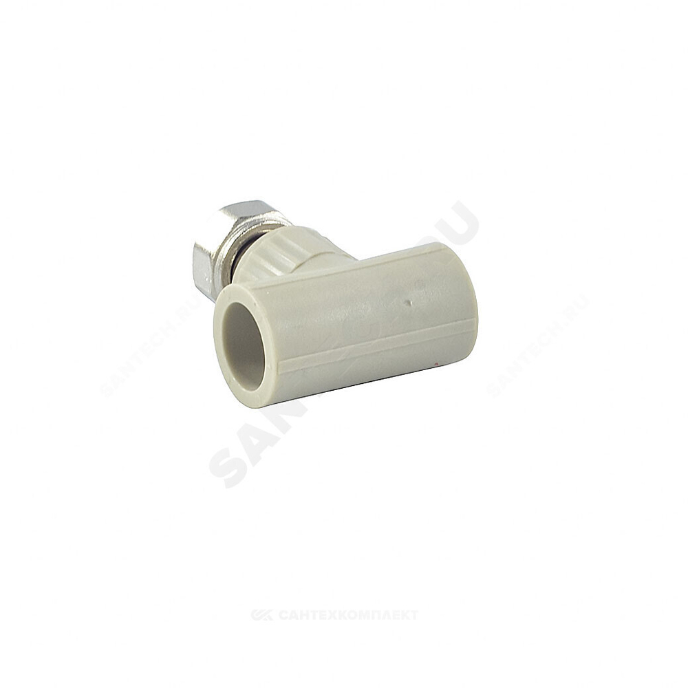 Тройник PP-R комбинированный серый Дн 20х3/4" с накидной гайкой VALFEX 10140120Г