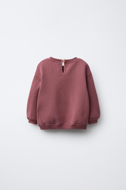 ZARA ТОЛСТОВКА С АППЛИКАЦИЕЙ «КРОЛИК», МАЛИНОВЫЙ