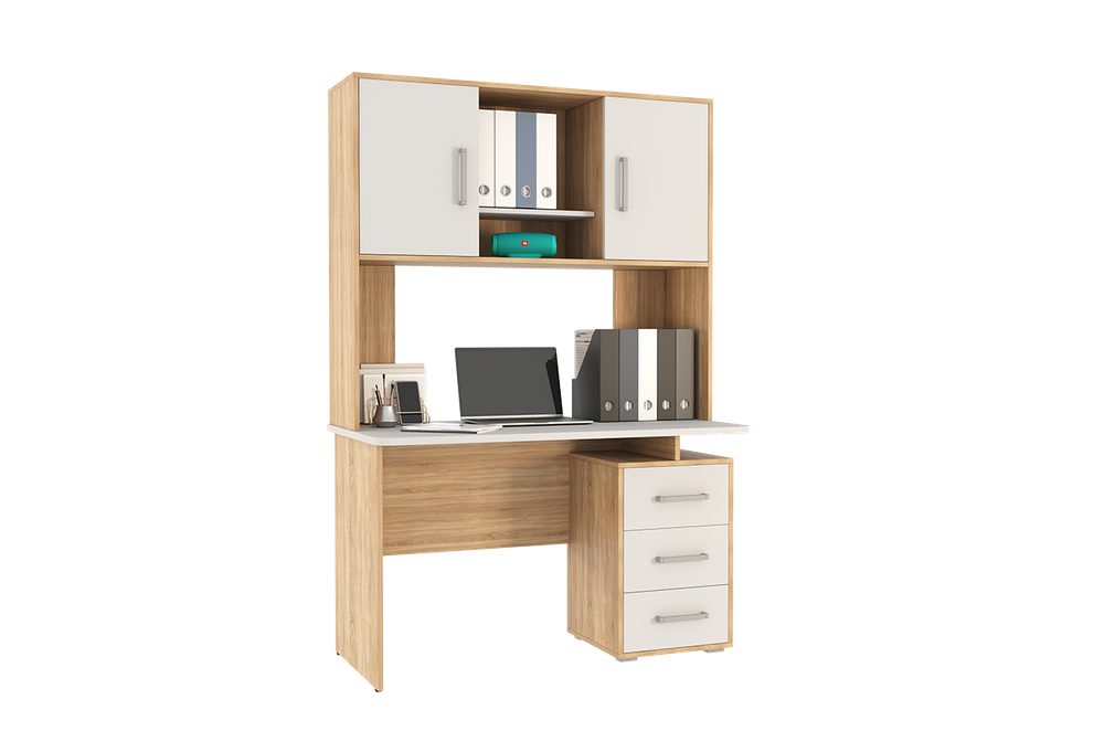 Лайт-2 Стол компьютерный 1200 дуб сонома/белый