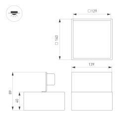 Светильник DL-GRIGLIATO-S140x140-18W Day4000 (BK, 100 deg, 230) (Arlight, IP40 Металл, 5 лет) 045699