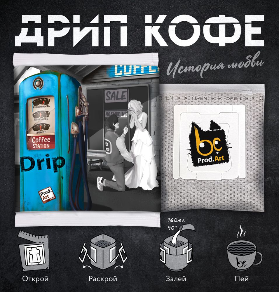 Истории любви, НЕЖНОСТЬ кофе молотый в дрип пакете, 11,5 г., TM Prod.Art