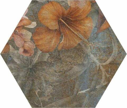 ITT Ceramic Hibiscus Blue Matt Hexa 23.2x26.7