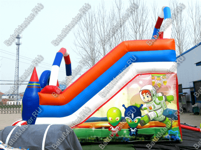 Коммерческий надувной батут "Новая ракета" 6*4.5*6 м