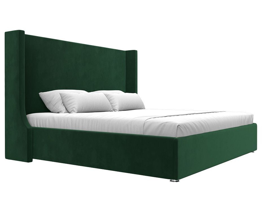 Кровать интерьерная Ларго 200, Зеленый, Велюр, 120746