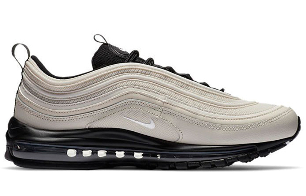 Nike Air Max 97 retro fabric synthetic leather non-slip shock absorption wear-resistant low-cut casual running shoes men's beige black