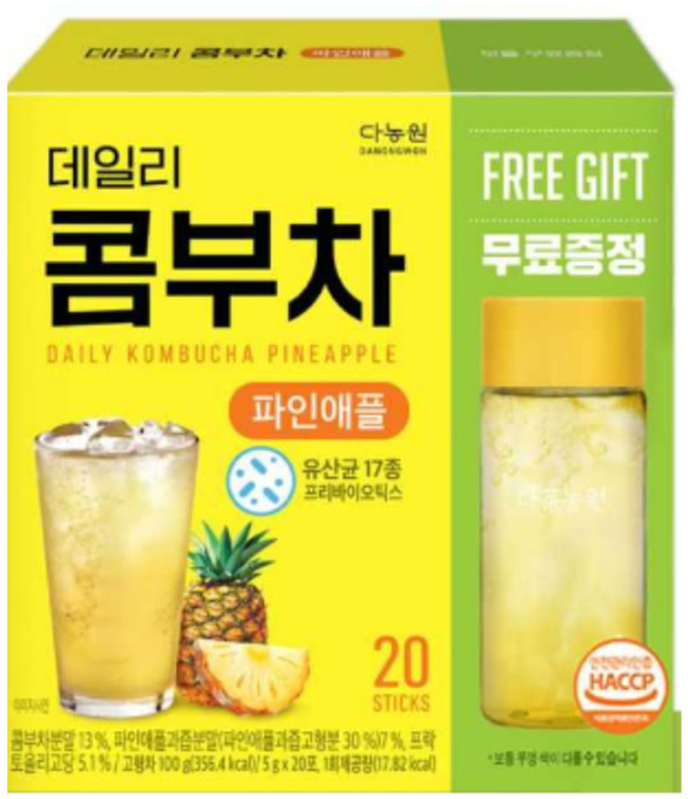 Danongwon Корейский чай комбуча (20 пакетиков + бутылка\шейкер в подарок), Daily Kombucha