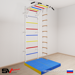 Шведская стенка Sv Sport усиленная 6314 (Турник рукоход/Лестница/Мат 1м)