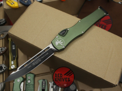 Нож Microtech Halo 6 S/E - зеленая рукоять , клинок черный