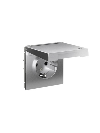 Розетка ArtGallery 16А IP44 с заземл. защ. шторки с крышкой механизм алюм. SE GAL440346