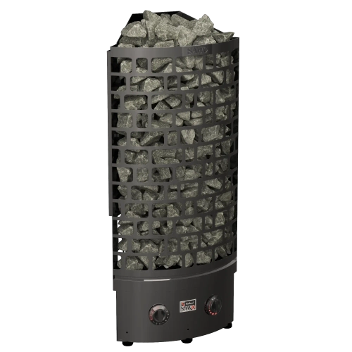 SAWO Электрическая печь Aries напольная угловая, с пультом, 7,5 кВт, черная, артикул ARI3-75NB-CNR-BL-P-C