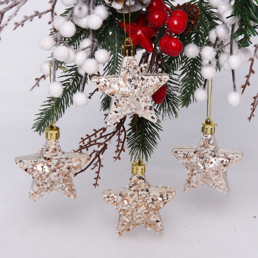 Набор украшений SHINE «Starlight» 6 см (4 шт.), light champagne