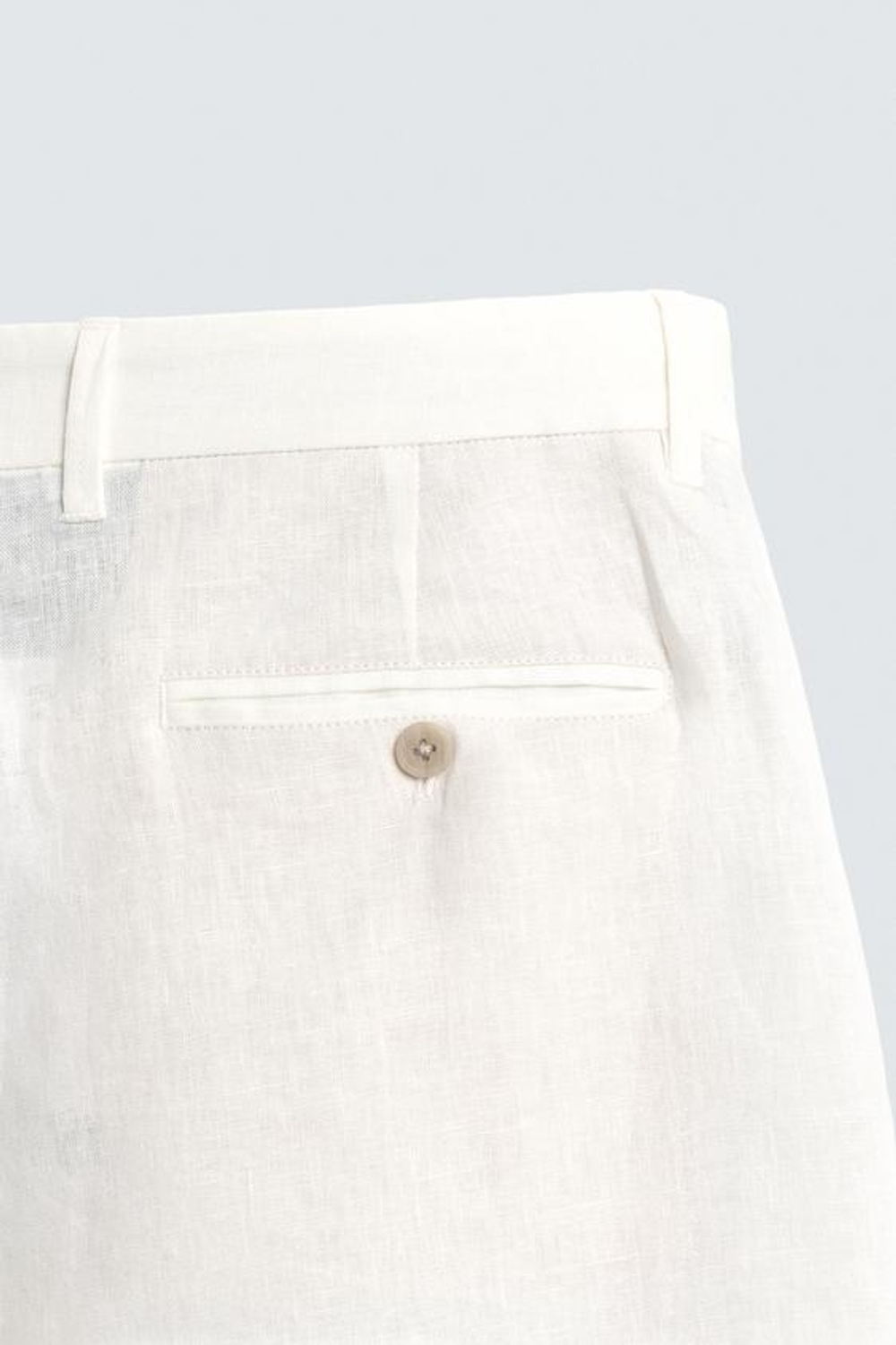 ZARA БЕРМУДЫ ИЗ 100% ЛЬНА КЛАССИЧЕСКОГО КРОЯ, БЕЛЫЙ