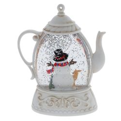 GAEM Изделие декоративное "Снеговик в чайнике" (подсвет, 2xAAA, н/п), L10,5 W4 H13,5 см