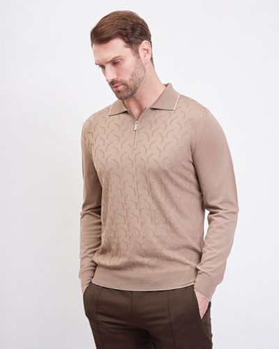 Поло с длинным рукавом на молнии Svevo