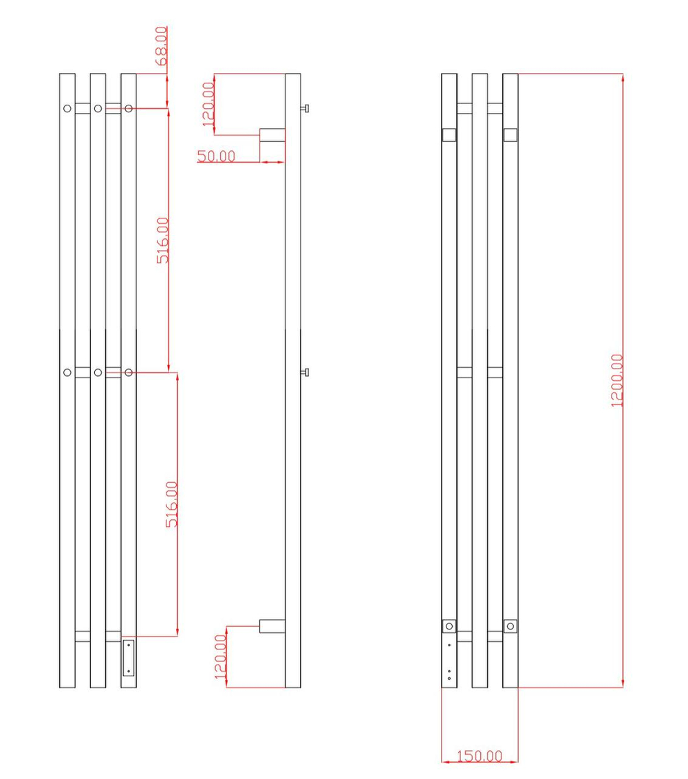 Полотенцесушитель электрический с/т Comfysan Альто-К (Alto-K) EC-3 120/12, золото, гальваника