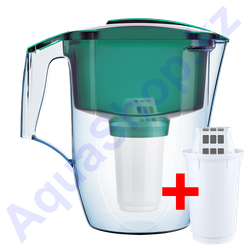 Зелёный кувшин Аквафор Гарри с дополнительным модулем