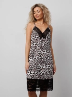 Ночная сорочка на бретелях хлопок кружевная больших размеров