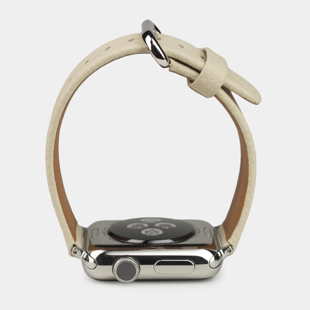 Ремешок для Apple Watch 44/45/46 mm из кожи теленка, молочного цвета