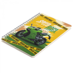 Блокнот 14,5 см * 20,5 см , гребень, Alingar, ламинация, конгрев, эффект 3D, замочек, 60 л., клетка, "Мотогонки", зеленый